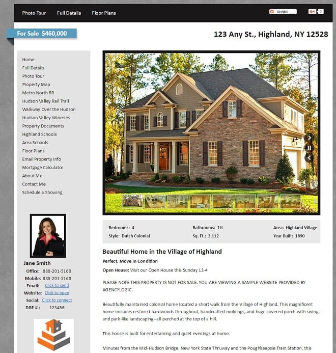 Example Single Property Website
