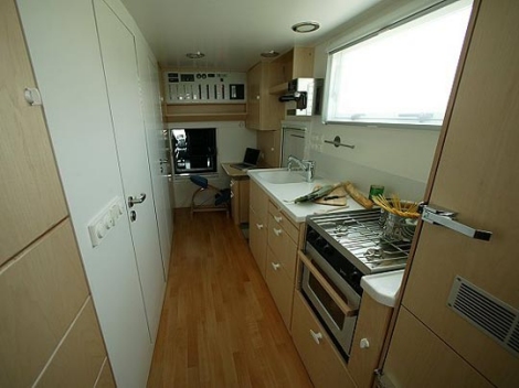 The custom galley kitchen.