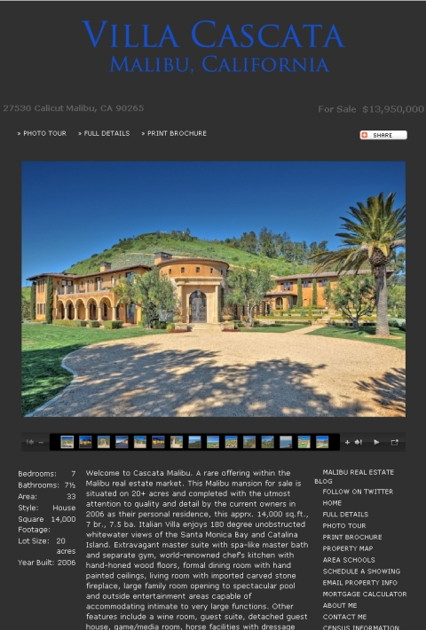 Malibu Mansion For Sale